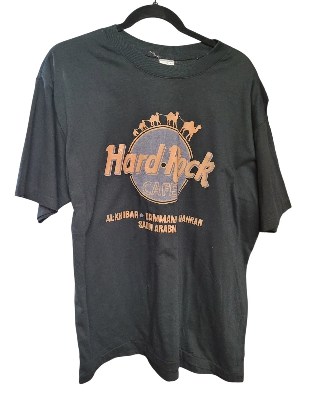 Hard Rock Cafe Vintage Dark Charcoal-Black T-Shirt From Saudi Arabia  Size Large